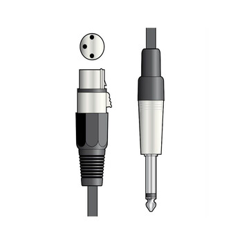 190.086UK Καλώδιο Μικροφώνου XLR Θηλυκό - 6,3 mm Jack 3m (Τεμάχιο)