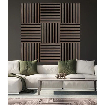 Audiodesigner 3D Square Walnut Ξύλινο Διακοσμητικό Ηχοαπορροφητικό Πάνελ Τοίχου 52 x 52 x 2,2cm / 0,54 τ.μ. (2 Τεμάχια)