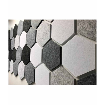 Audiodesigner PET Hexagon 12 Ηχοαπορροφητικά Πάνελ 20 cm Black-Grey / 2 τ.μ. + ΔΩΡΟ Βενζινόκολλα (Σετ)