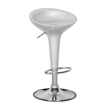 Ε248,2 DISCO Σκαμπό BAR, Βάση Χρώμιο, ABS Silver, Ύψος Ρυθμιζόμενο, Περιστρεφόμενο