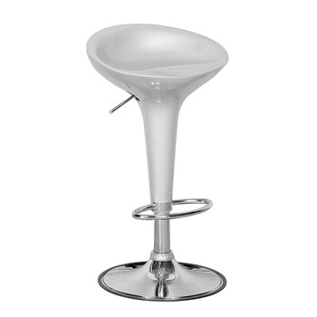 Ε248,2 DISCO Σκαμπό BAR, Βάση Χρώμιο, ABS Silver, Ύψος Ρυθμιζόμενο, Περιστρεφόμενο