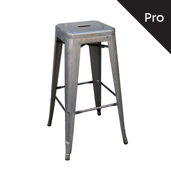 Ε5190,6 RELIX Σκαμπό Bar-Pro, Στοιβαζόμενο, Μέταλλο Βαφή Metal με Διακοσμητική Σκουριά