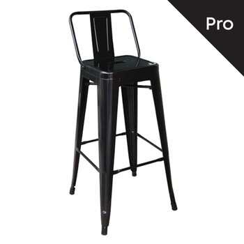 Ε5199,1 RELIX Σκαμπό Bar-Pro με Πλάτη, Μέταλλο Βαφή Μαύρο