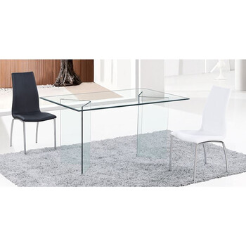 ΕΜ727 GLASSER Τραπέζι - Γραφείο Διάφανο Γυαλί 12mm