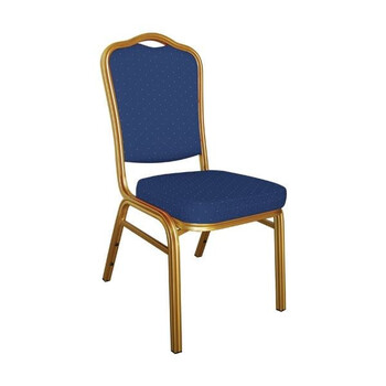 ΕΜ513,2 HILTON Καρέκλα Μέταλλο Gold Ύφασμα, Ύφασμα Μπλε