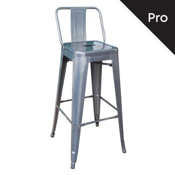 Ε5199,6 RELIX Σκαμπό Bar-Pro με Πλάτη, Μέταλλο Βαφή σε Απόχρωση Metal με Διακοσμητική Σκουριά