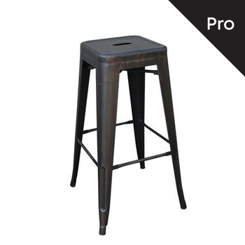 Ε5190,10 RELIX Σκαμπό Bar-Pro, Στοιβαζόμενο, Μέταλλο Βαφή Antique Black