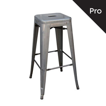 Ε5190,6 RELIX Σκαμπό Bar-Pro, Στοιβαζόμενο, Μέταλλο Βαφή Metal με Διακοσμητική Σκουριά