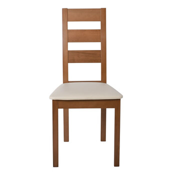 Ε782,1 MILLER Καρέκλα Οξιά Aroma Beech, PVC Εκρού