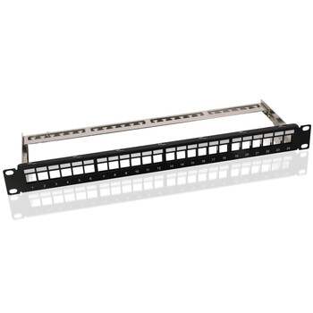 GOOBAY Keystone patch panel 95743, 19"/1U, 24x ports, μαύρo