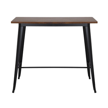 Ε5212,1W RELIX Wood Dark Oak Τραπέζι Bar-Pro, Μέταλλο Βαφή Μαύρο