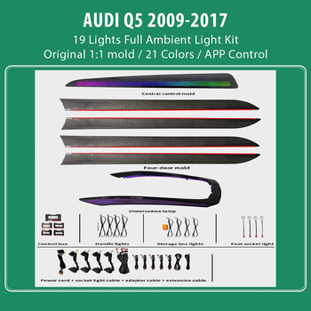 DIQ AMBIENT AUDI Q5 8R FULLKIT (Digital iQ Ambient Light Audi Q5 mod. 2008-2017, 19 Lights)