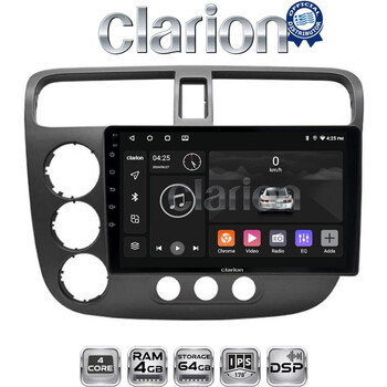 CLARION GL32373 Οθόνη OEM Multimedia Αυτοκινήτου για HONDA CIVIC 4πορτο 2001 > 2006 (CarPlay/AndroidAuto/BT/GPS/WIFI/GPRS) electriclife