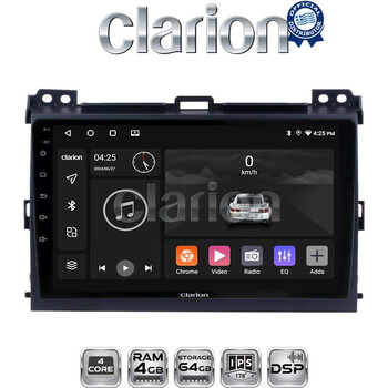 CLARION GL32384 Οθόνη OEM Multimedia Αυτοκινήτου για TOYOTA LANDCRUISER J100 2003>2009   (CarPlay/AndroidAuto/BT/GPS/WIFI/GPRS) electriclife