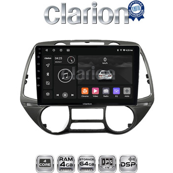 CLARION GL32837 Οθόνη OEM Multimedia Αυτοκινήτου για Hyundai i20 2008 > 2014 (CarPlay/AndroidAuto/BT/GPS/WIFI/GPRS) electriclife