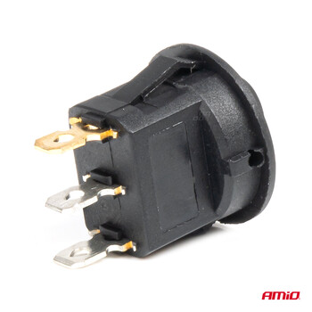 03964/AM ΔΙΑΚΟΠΤΗΣ 12V ON/OFF ΣΤΡΟΓΓΥΛΟΣ ΜΕ 3 ΕΠΑΦΕΣ ΠΡΑΣΙΝΟΣ LED  AMIO - 1 τεμ.