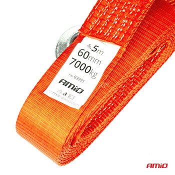 03991/AM ΙΜΑΝΤΑΣ ΡΥΜΟΥΛΚΗΣΗΣ TOW ROPE 60mm 7000KG 5m ΚΟΚΚΙΝΟ AMIO - 1 τεμ.
