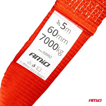 03992/AM ΙΜΑΝΤΑΣ ΡΥΜΟΥΛΚΗΣΗΣ TOW ROPE H+U 60mm 7000KG ΚΟΚΚΙΝΟ AMIO - 1 τεμ.