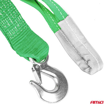 03994/AM ΙΜΑΝΤΑΣ ΡΥΜΟΥΛΚΗΣΗΣ TOW ROPE H+U ΠΡΑΣΙΝΟ 75mm 8000KG 5m AMIO - 1 τεμ.
