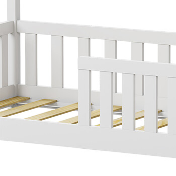 Παιδικό κρεβάτι Bambie με κιγκλίδωμα τ.Montessori pakoworld ξύλο πεύκου σε λευκή απόχρωση 70x140εκ Παιδικό κρεβάτι Bambie με κιγκλίδωμα τ.Montessori pakoworld ξύλο πεύκου σε λευκή απόχρωση 70x140εκ