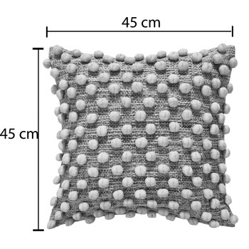 Μαξιλάρι Finne Inart βαμβακερό σε μπεζ απόχρωση  45x45x2.5εκ
