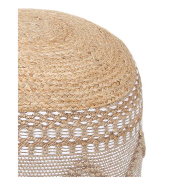 Σκαμπό-πουφ Pallo Inart γιούτα-βαμβάκι σε φυσική απόχρωση Φ40x30εκ