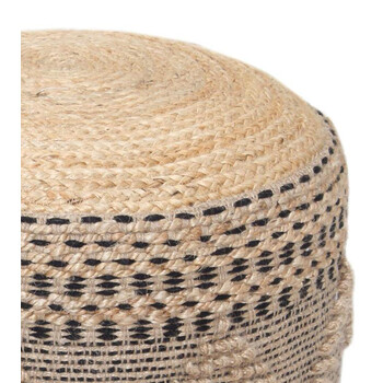 Σκαμπό-πουφ Βangku Inart γιούτα-βαμβάκι σε φυσική απόχρωση Φ45x30εκ