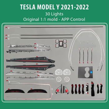 DIQ AMBIENT TESLA MODEL Y mod.2021-2022 FULL KIT (Digital iQ Ambient Light Tesla Model Y mod.2021-2022, 30 Lights Full Kit)