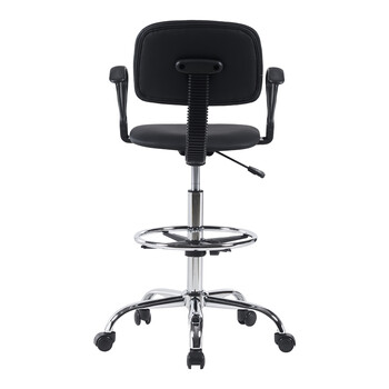 Καρέκλα ρεσεψιόν Icina Ι pakoworld pu σε μαύρη απόχρωση 58x54x102-123εκ