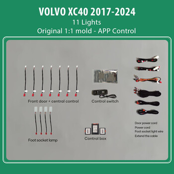 Digital iQ Ambient Light Volvo  XC40 mod. 2018&gt; (with Original Ambient Light), 11 Lights, 64 Colors