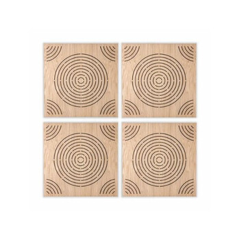 Audiodesigner Circle Pattern Brown Ηχοαπορροφητικά Ξύλινα Πάνελ 50x50x5 cm / 1 τ.μ. (4 Τεμάχια)