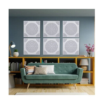 Audiodesigner Circle Pattern White Ηχοαπορροφητικά Ξύλινα Πάνελ 50x50x5 cm / 1 τ.μ. (4 Τεμάχια)