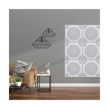 Audiodesigner Circle Pattern White Ηχοαπορροφητικά Ξύλινα Πάνελ 50x50x5 cm / 1 τ.μ. (4 Τεμάχια)