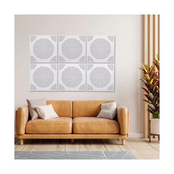Audiodesigner Circle Pattern White Ηχοαπορροφητικά Ξύλινα Πάνελ 50x50x5 cm / 1 τ.μ. (4 Τεμάχια)