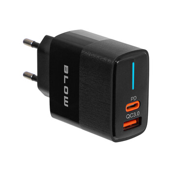 DM-76-021 . Φορτιστής με υποδοχή  USB & USB-C με QC+PD 20W BLOW