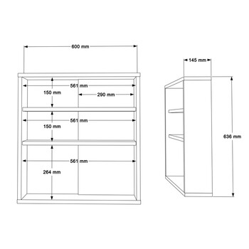 Ντουλάπι μπάνιου Bagno με καθρέπτη pakoworld σε φυσική απόχρωση 60x14.5x63.6εκ