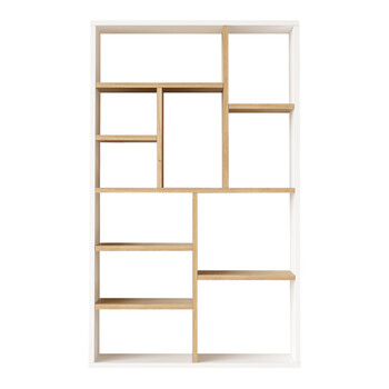 Βιβλιοθήκη Boteca 10θέσεων pakoworld σε φυσική-λευκή απόχρωση 75x22x123.6εκ