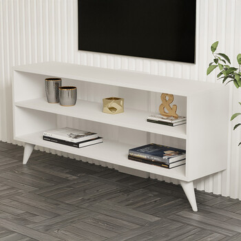 Σύνθετο σαλονιού Prestige pakoworld σε λευκή απόχρωση 120x29,6x50εκ