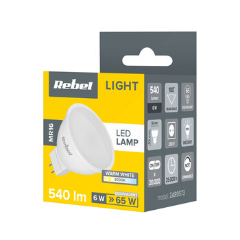 ZAR0573 . Λάμπα LED 6W/12V MR16 3000K Rebel