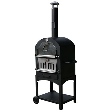 BORMANN ELITE BBQ1960 BORMANN Elite BBQ1960 Παραδοσιακός Ξυλόφουρνος/Φούρνος Πίτσας 34.5x50cm,με Ρόδες & Αποθηκευτικό Χώρο