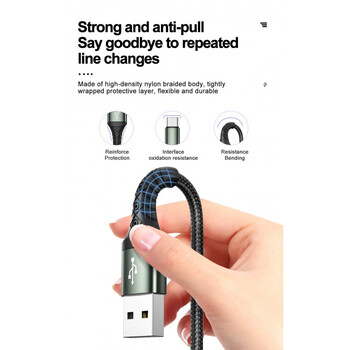 jager ΚΑΛΩΔΙΩΣΗ USB - TYPE C 2Μ 3.1A FAST CHARGE (B12-2873)