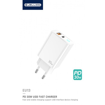 jager ΦΟΡΤΙΣΤΗΣ 30W FAST CHARGER - 1 ΘΥΡA USB - 1 ΘΥΡΑ TYPE C (EU13)