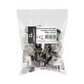 CABLEXPERT UNIVERSAL PASS-THROUGH MODULAR FTP PLUG 8P8C (50PACK)