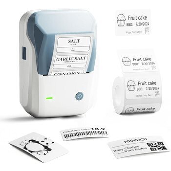 NIIMBOT THERMAL LABEL PRINTER B1 2-INCH WHITE BLUE