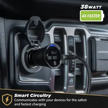 Scosche CPDCA32-SP Dual-Port USB-C & USB-A Car Charger