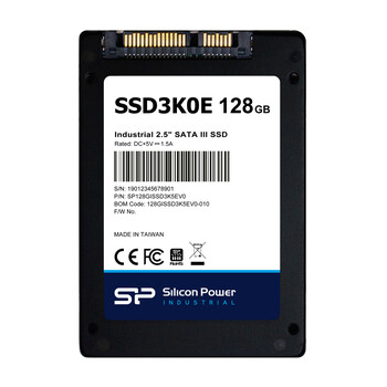 SILICON POWER industrial 2.5" SATA III SSD SSD3K0E, 128GB, 540/520MBps, 3D TLC, -20~75 °C
