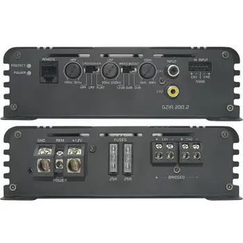Ground Zero  Gzia 200.2  Type	high Power Class a/b Amplifier
channels	2
output Power (@ 4ω)	2x 135 Watts Rms
output Power (@ 2ω)	2x 220 Watts Rms
ouput Power (@ 4ω) Bridged	460 Watts rms Άμεση Παράδοση