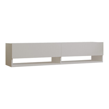 Έπιπλο τηλεόρασης επιτοίχιο Melosa pakoworld σε λευκή απόχρωση 141x30x31εκ