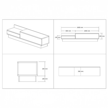 Έπιπλο τηλεόρασης Eclipse pakoworld σε λευκό-ανθρακί απόχρωση 160x35x35εκ