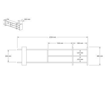 Έπιπλο τηλεόρασης Rinia pakoworld σε oak-ανθρακί απόχρωση 153,60x26x40εκ